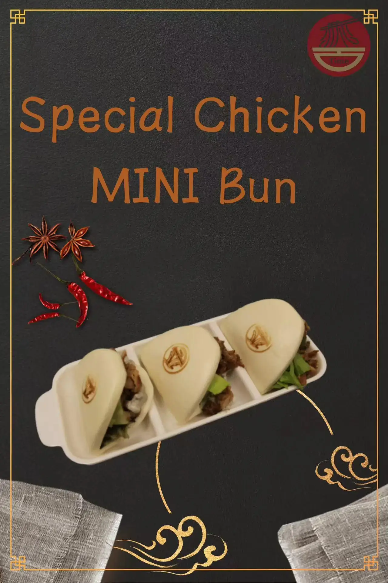 Mini steamed buns stuffed with special chicken filling and veggies at Noodle Time, a Asian Fusion restaurant in Santa Cruz