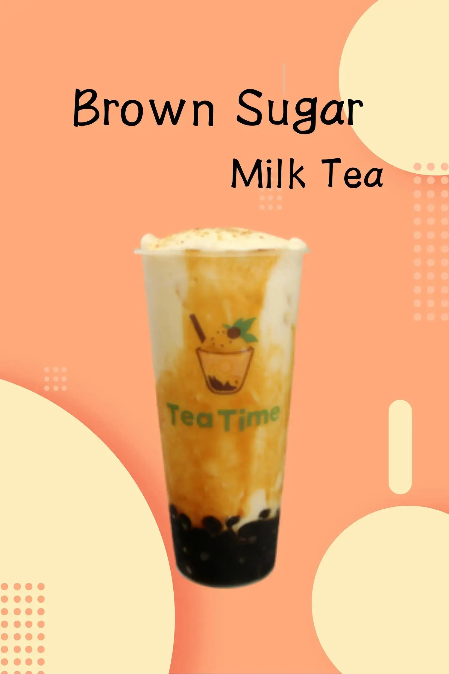 Creamy milk tea with brown sugar syrup and tapioca pearls at Noodle Time, a Asian Fusion restaurant in Santa Cruz